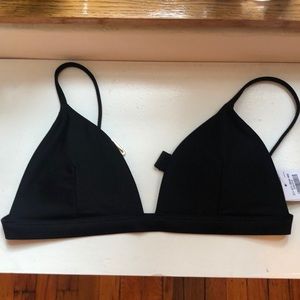NWT black triangle bikini top